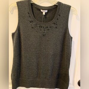 NWT - Kohl’s Croft & Barrow Sleeveless Sweater Vest with Beading Detail.